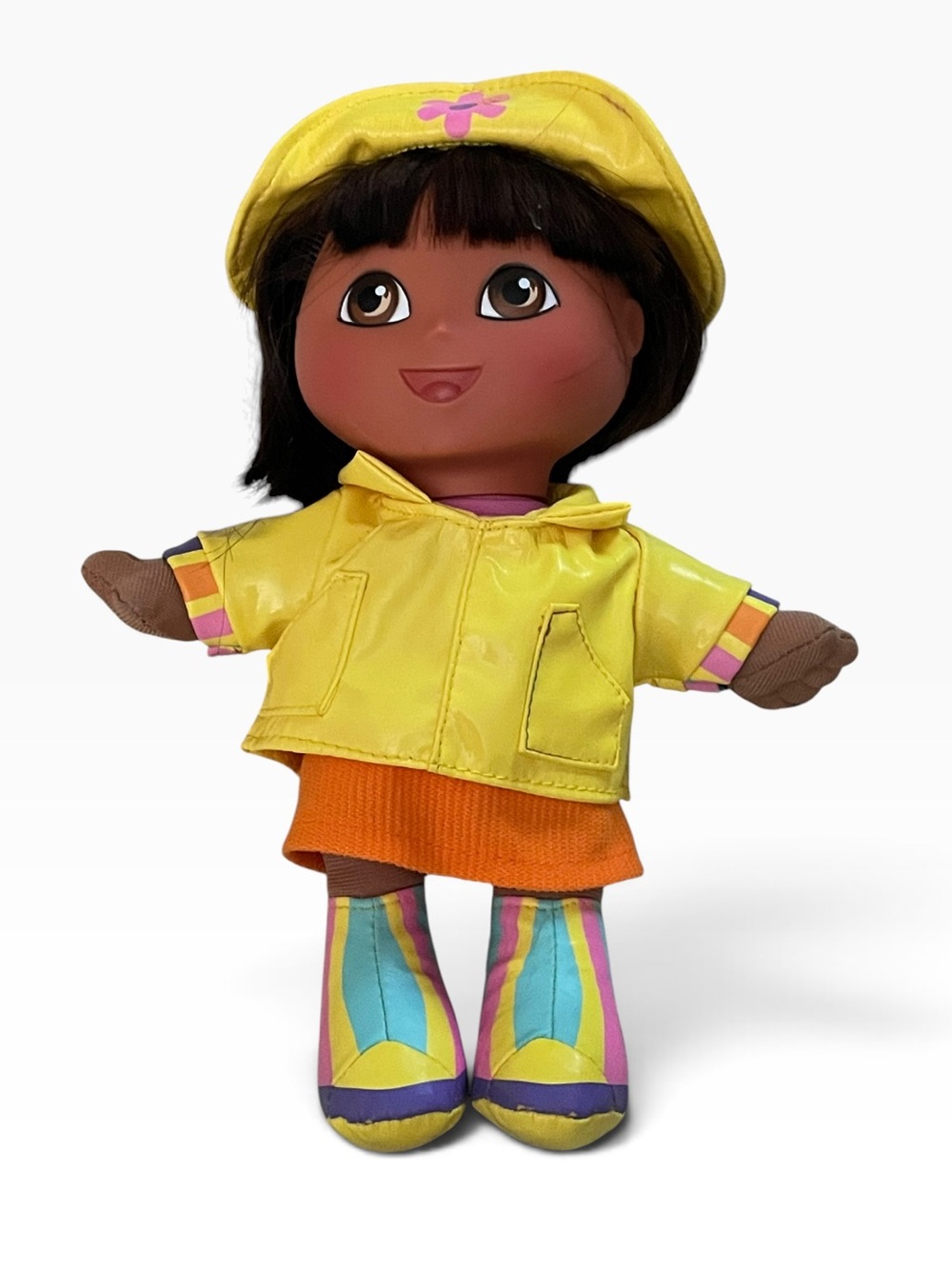 Vintage 2004 Fisher Price Rainy Day Dora Explorer Doll Raincoat Boots Y2K